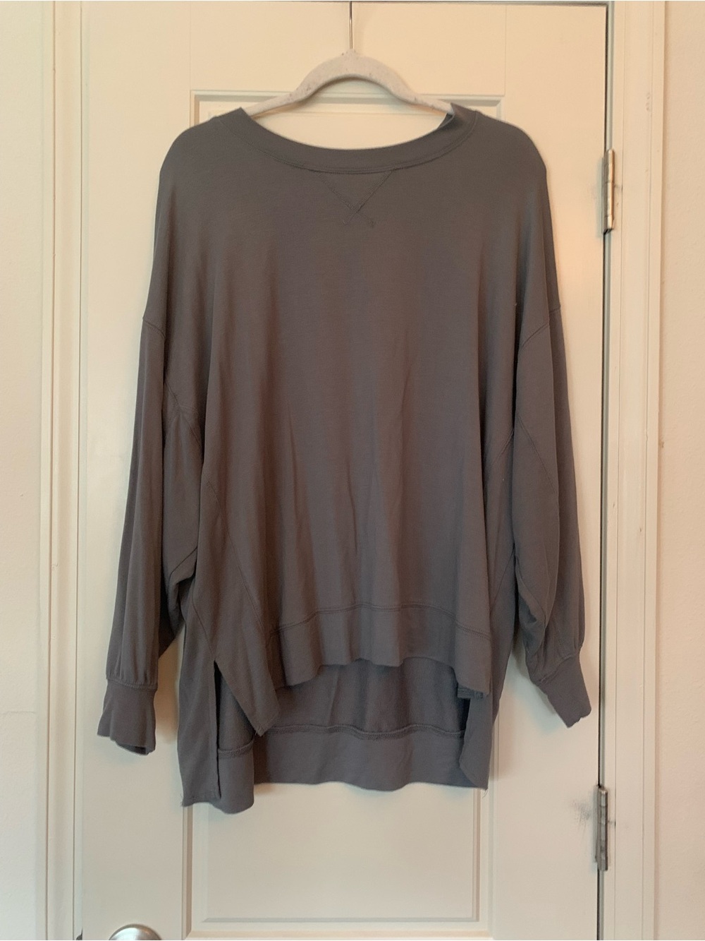 Versona Charcoal Grey Oversized Relaxed Scoop Neck Women's Top Boutique M